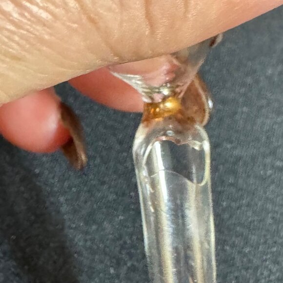 Vintage Egyptian Hand-Blown Blue Glass Perfume Bottle With Gold Accents - Picture 9 of 10